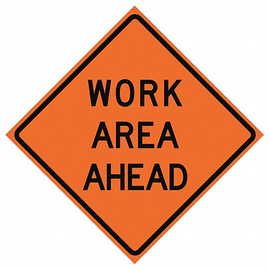 Roll Up Sign 36x36 Avery OmiBrite (WU7014) PP HF Trail Work Ahead