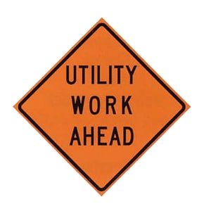 Roll Up Sign 36x36 Avery OmiBrite (WU7014) PP HF Water Main Break