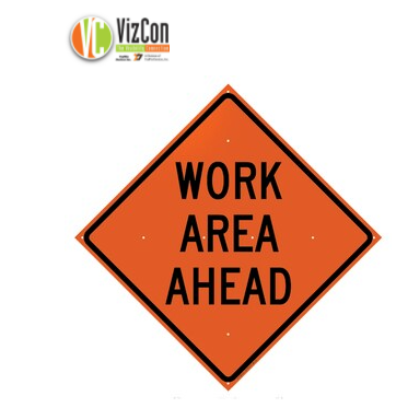 Roll Up Sign, 36x36 Reflective PP HF Construction Entrance