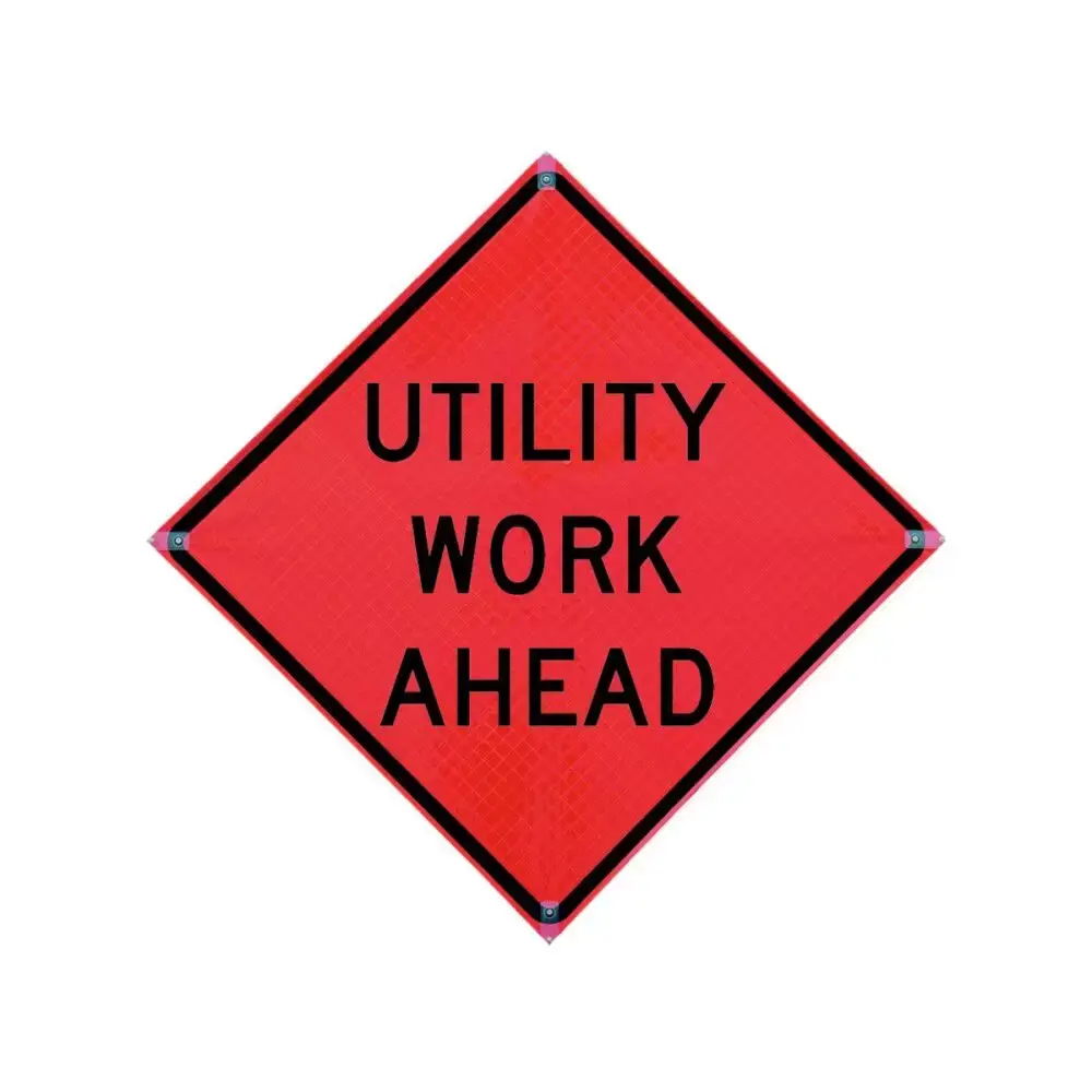 Roll Up Sign 48x48 Avery OmiBrite (WU7014) PP HF Crew Working Ahead