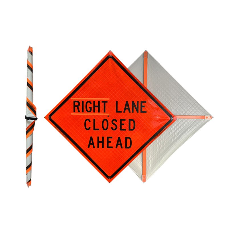 Roll Up Sign 48x48 Avery OmiBrite (WU7014) PP HF Freeway Closed Ahead