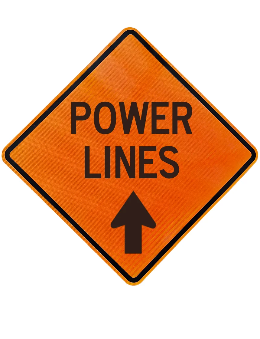 Roll Up Sign 48x48 Avery OmiBrite (WU7014) PP HF Power Line with Up Arrow