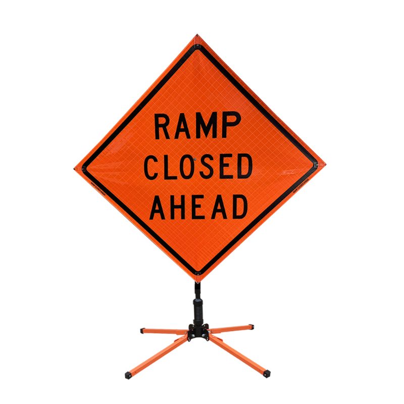 Roll Up Sign 48x48 Avery OmiBrite (WU7014) PP HF Ramp Closed, to be used w/ 26048-OFO-RCK (overlay kit)