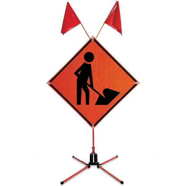 Roll Up Sign 48x48 Avery OmiBrite (WU7014) PP HF Right Curve Arrow
