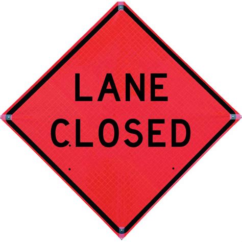 Roll Up Sign, 48x48 Reflective PP HF Expect Long Delays