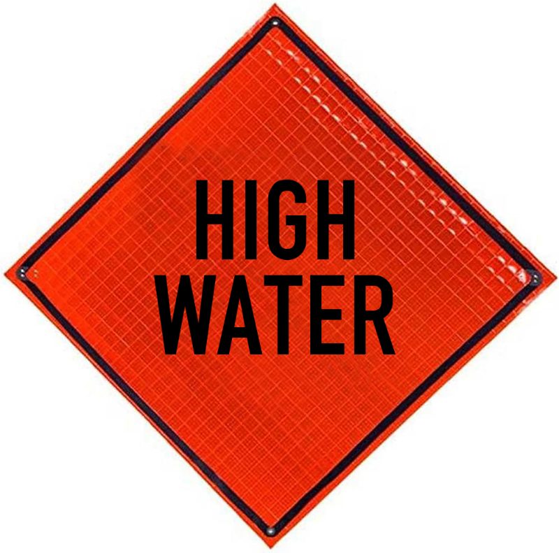 Roll Up Sign, 48x48 Reflective PP HF High Water