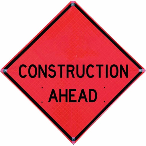 Roll Up Sign, 48x48 Reflective PP HF Road Construction