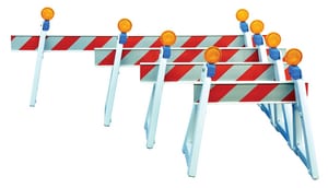 6' Phoenix Rail 3M Engineer Grade (7336) Sheeting Both Sides, Stenciled on one side w/ Road Closed
