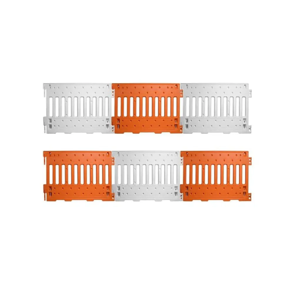 ADA Wall White HI Orange / White Block Pattern 36" Strips Top & Bottom on Both Sides
