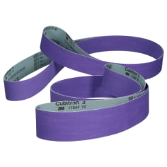 3M™ Cubitron™ 3 Cloth Belt 1184F, 80+ YF-weight, 3 in x 132 in (76.2 mm x 3352.8 mm), Film-lok, Single-flex, 25 ea/Case